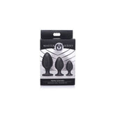 Master Series Triple Juicers Silicone Anal Plug Set Black Butt Plugs